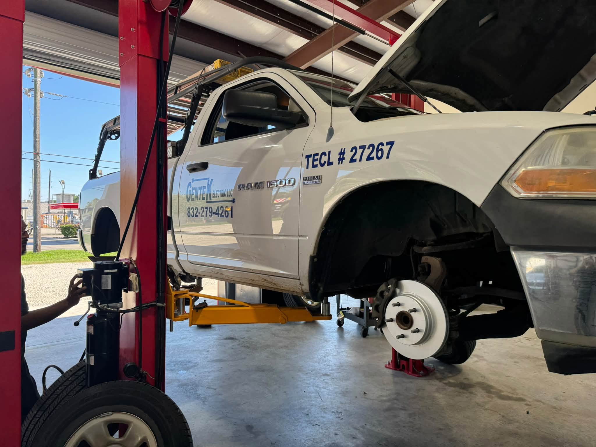 Brake service on a work truck